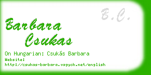 barbara csukas business card