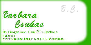 barbara csukas business card